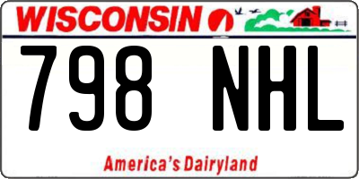 WI license plate 798NHL