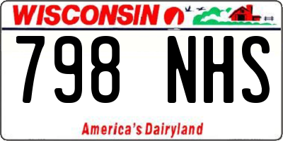 WI license plate 798NHS