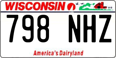 WI license plate 798NHZ