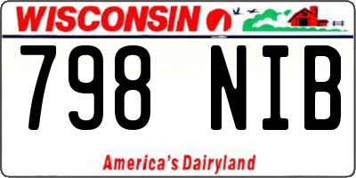 WI license plate 798NIB