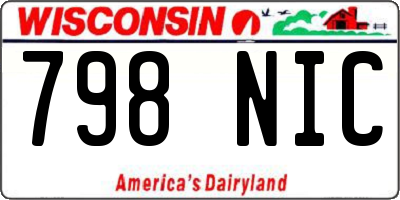 WI license plate 798NIC
