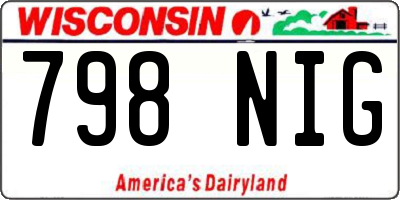 WI license plate 798NIG