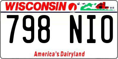 WI license plate 798NIO