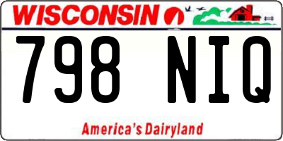 WI license plate 798NIQ