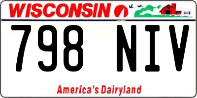 WI license plate 798NIV