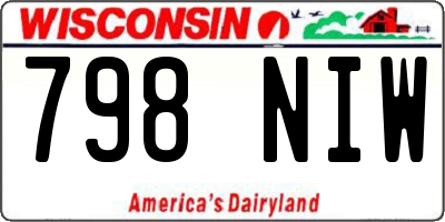 WI license plate 798NIW