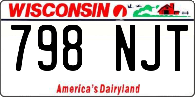 WI license plate 798NJT