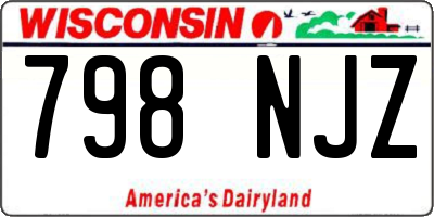 WI license plate 798NJZ