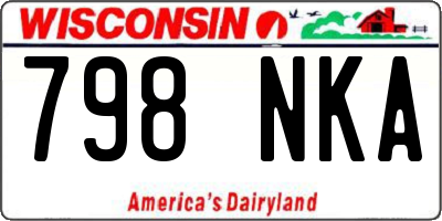WI license plate 798NKA