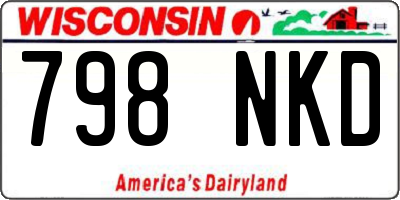 WI license plate 798NKD