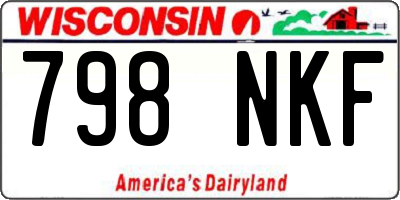 WI license plate 798NKF