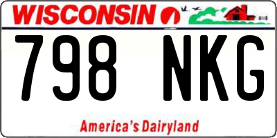 WI license plate 798NKG