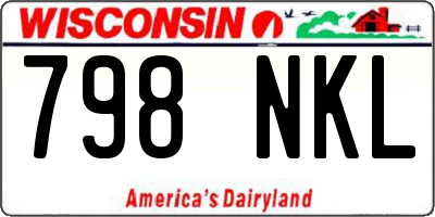 WI license plate 798NKL