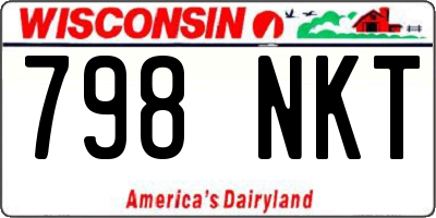 WI license plate 798NKT