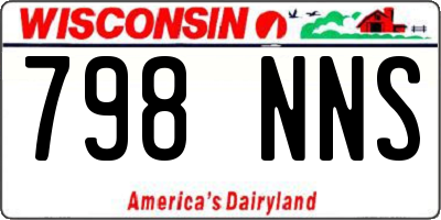 WI license plate 798NNS