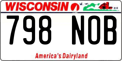 WI license plate 798NOB