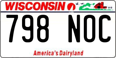WI license plate 798NOC