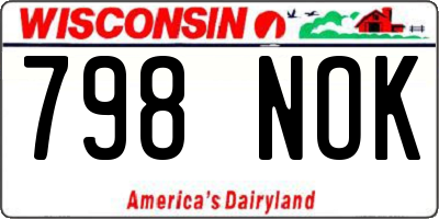 WI license plate 798NOK