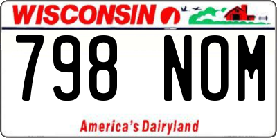 WI license plate 798NOM