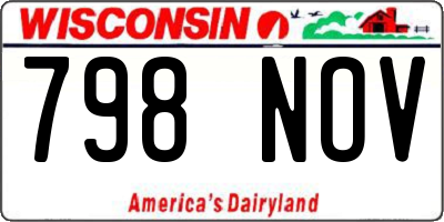 WI license plate 798NOV