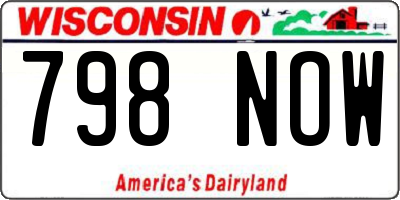 WI license plate 798NOW