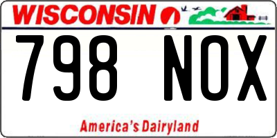 WI license plate 798NOX