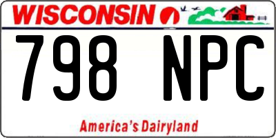 WI license plate 798NPC