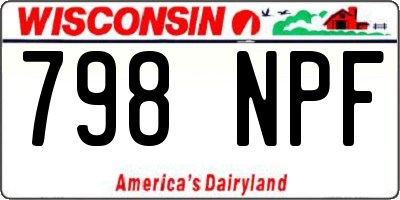 WI license plate 798NPF