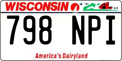 WI license plate 798NPI