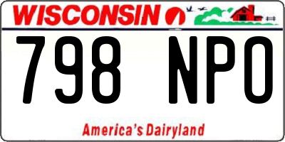 WI license plate 798NPO