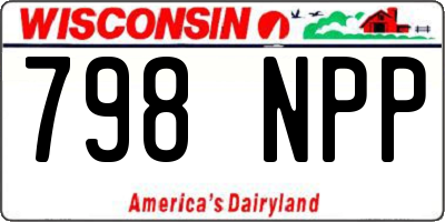 WI license plate 798NPP