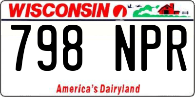 WI license plate 798NPR