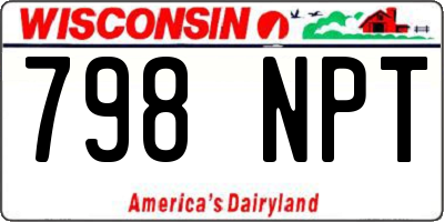 WI license plate 798NPT