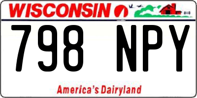 WI license plate 798NPY