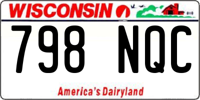 WI license plate 798NQC