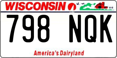 WI license plate 798NQK