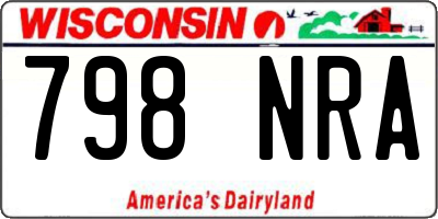WI license plate 798NRA