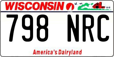 WI license plate 798NRC