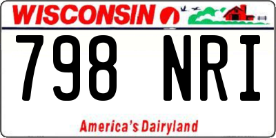 WI license plate 798NRI