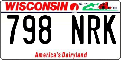 WI license plate 798NRK