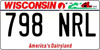 WI license plate 798NRL