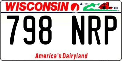 WI license plate 798NRP