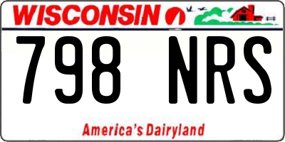 WI license plate 798NRS
