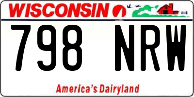 WI license plate 798NRW