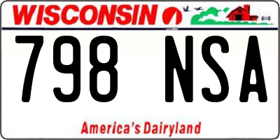 WI license plate 798NSA