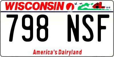 WI license plate 798NSF