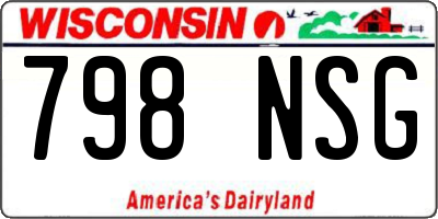 WI license plate 798NSG
