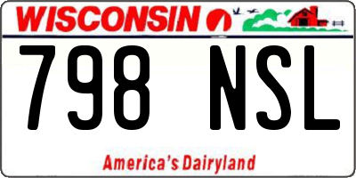 WI license plate 798NSL