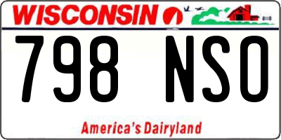WI license plate 798NSO