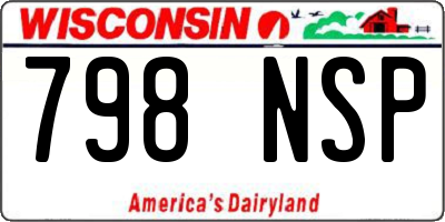 WI license plate 798NSP